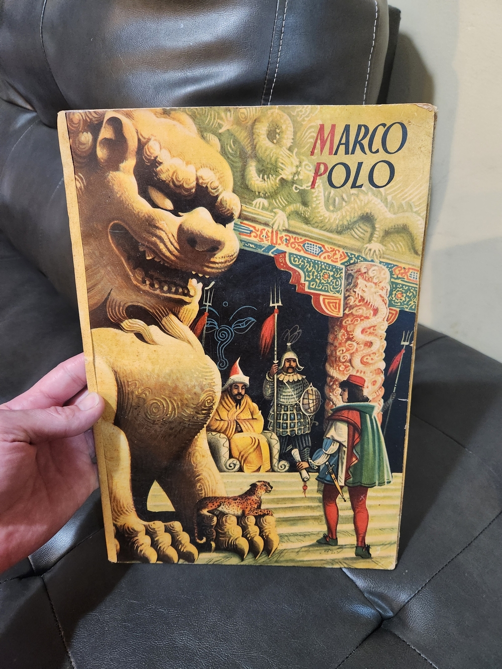 1962 Vintage Marco Polo Illustrated Pop Up Book - Yellow & Multicolor Cover